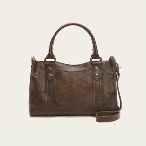 FRYE | Women's Melissa Satchel Handbag Purse Satchel Dark Brown Leather